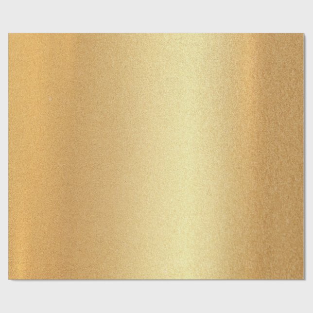 Elegant Faux Gold Glitter Modern Golden Glossy Wrapping Paper (Flat)