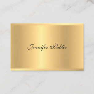 Elegant Faux Gold Handwriting Script Calligraphy Business Card