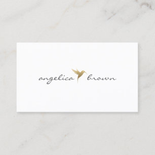 Elegant Faux Gold Humming Bird Business Card