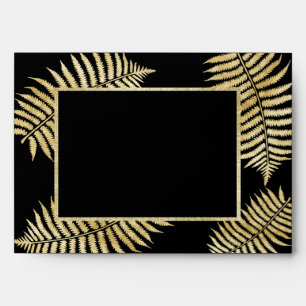 Elegant Faux Gold Leaf Bracken Wedding Envelope