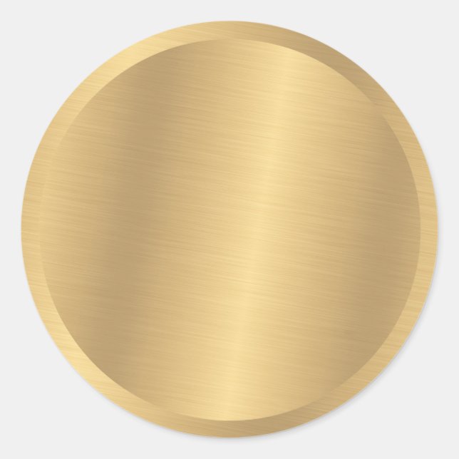 Elegant Faux Gold Metallic Look Blank Template Classic Round Sticker (Front)
