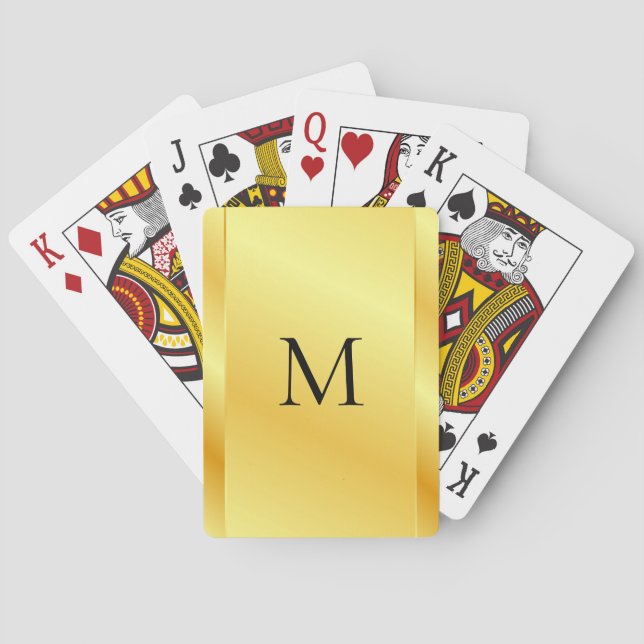 Elegant Faux Gold Metallic Look Blank Template Playing Cards (Back)