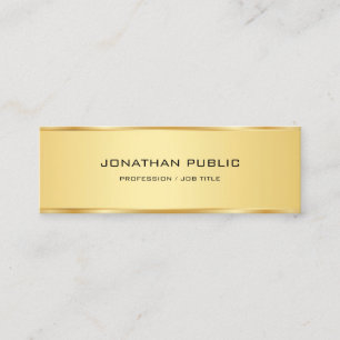 Elegant Faux Gold Minimalist Professional Template Mini Business Card