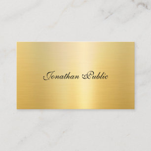 Elegant Faux Gold Modern Handwritten Name Template Business Card