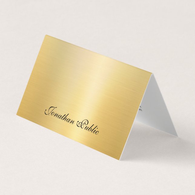 Elegant Faux Gold Modern Handwritten Name Template Business Card (Front)