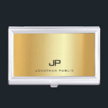 Elegant Faux Gold Modern Monogram Template Business Card Holder<br><div class="desc">Elegant Faux Gold Modern Monogram Template Business Card Holder. Perfect for Attorneys,  Lawyers,  Corporate Professionals,  Stylists,  Designers,  Teachers,  Realtors,  Brokers,  Directors,  Managers,  Consultants,  Architects,  Engineers,  Real Estate Agents,  Accountants,  Musicians,  all Professions.</div>