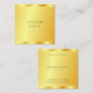 Elegant Faux Gold Modern Professional Template Square Business Card