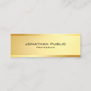 Elegant Faux Gold Modern Simple Template Mini Business Card