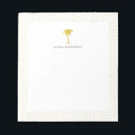 Elegant Faux Gold Palm Tree Notepad<br><div class="desc">This stylish notepad features a faux gold palm tree,  and a subtle faux gold pattern on a clean white background. Personalise with any name or phrase.</div>