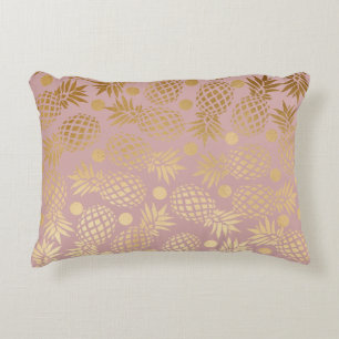 elegant faux gold pineapple pattern polka dots decorative cushion