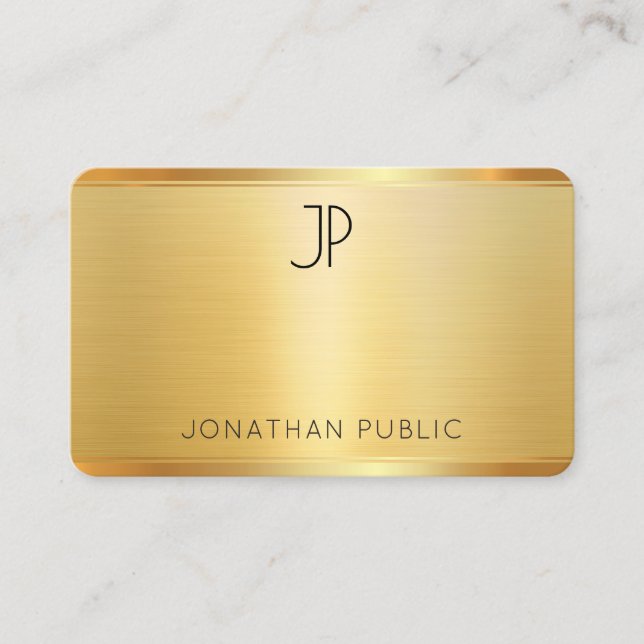 Elegant Faux Gold Professional Modern Template Business Card (Front)