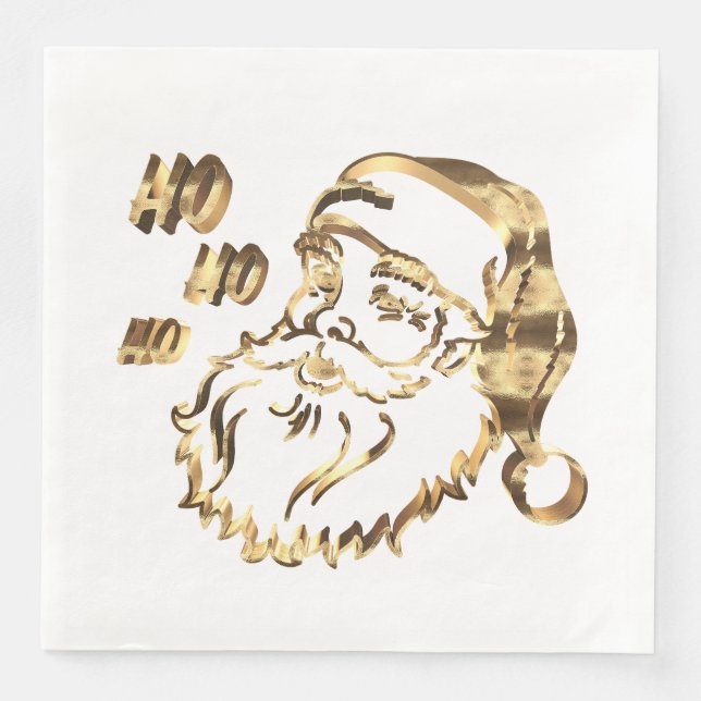 Elegant Faux Gold Santa Claus Father Christmas Napkin (Front)