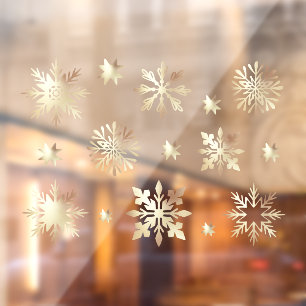 Elegant Faux Gold Shimming Snowflake Pattern