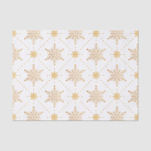 Elegant Faux Gold Snowflakes Christmas Patttern Tissue Paper