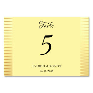 Elegant Faux Gold Template Handwritten Script Table Number