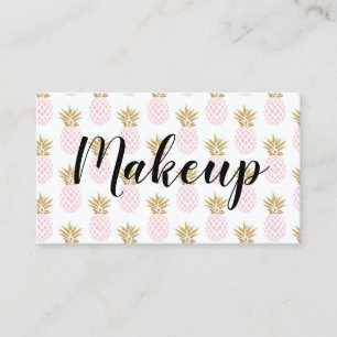 Elegant faux gold tropical pineapple pattern business card