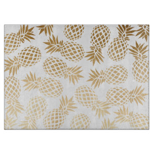 elegant faux gold tropical pineapple pattern cutting board