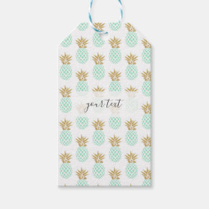 Elegant faux gold tropical pineapple pattern gift tags