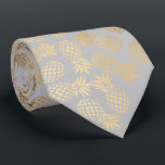 elegant faux gold tropical pineapple pattern tie<br><div class="desc">Trendy and stylish faux gold pineapple pattern. You may customise the background colour.</div>