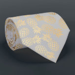 elegant faux gold tropical pineapple pattern tie<br><div class="desc">Trendy and stylish faux gold pineapple pattern. You may customise the background colour.</div>