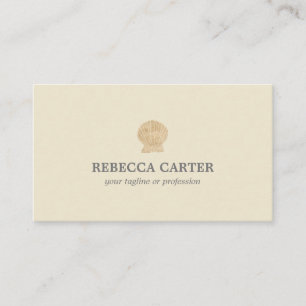 Elegant FAUX Gold Tropical Seashell Beach Coastal Business Card