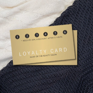 Elegant Faux Gold White Beauty Salon Loyalty Card