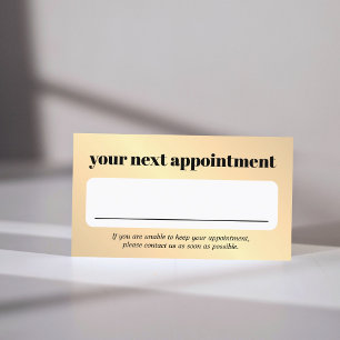 Elegant Faux Golden Bold Beauty Salon  Appointment Card