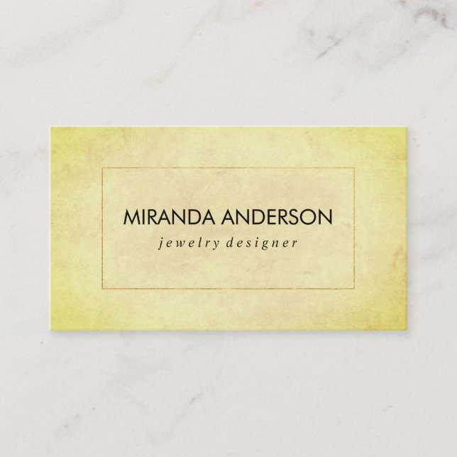 Elegant Faux Golden Border Chic Texture Business Card (Front)