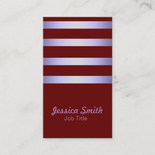 Elegant Faux Lavender Striped Modern Brown Chic Business Card