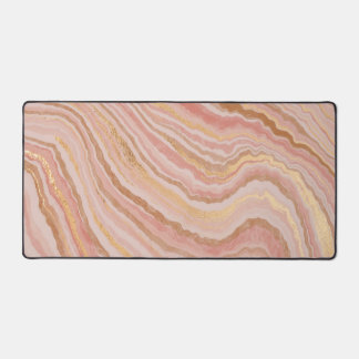 Elegant Faux Marble Pale Blush, Pink, Sand Desk Mat