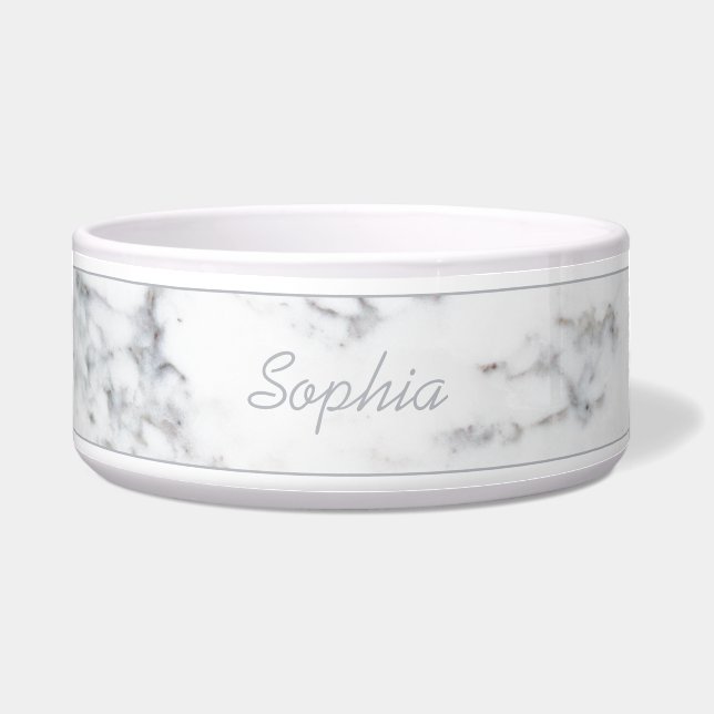 Elegant Faux Marble Texture & Custom Pet Name (Front)
