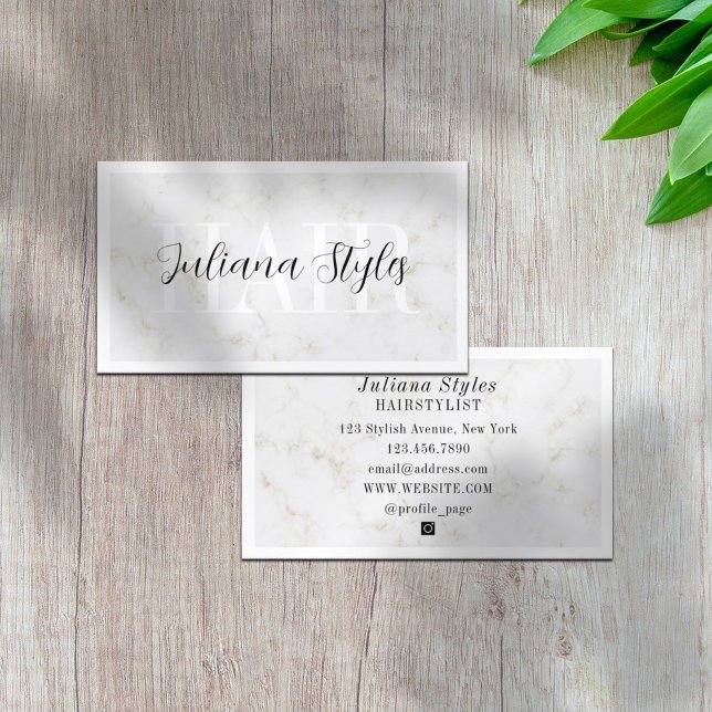 Elegant faux marble texture framed business card (Creator Uploaded)