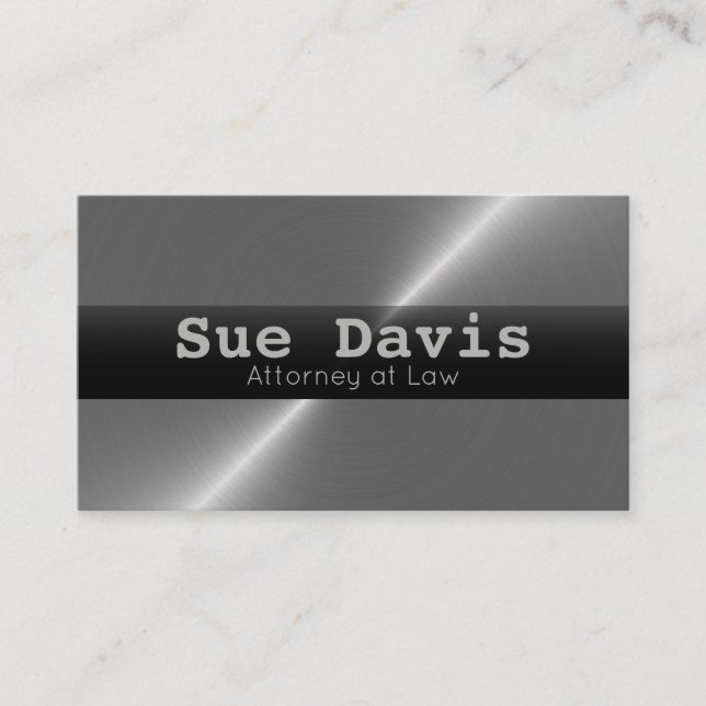 Elegant Faux Metal Attorney at Law Business Cards  (Front)