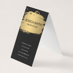 Elegant Faux Metallic Gold and Black Business Card