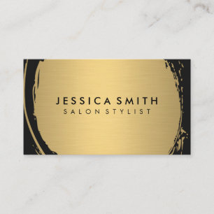 Elegant Faux Metallic Gold Brushed with Black Business Card