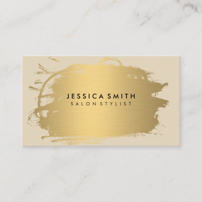 Elegant Faux Metallic Gold Business Card (Front)