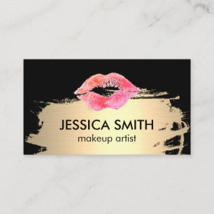 Elegant Faux Metallic Gold with Kiss Business Card