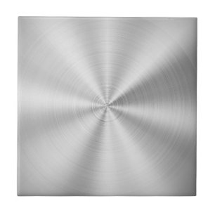 Elegant Faux Metallic Shiny Silver Ceramic Tile