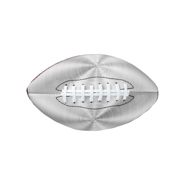 Elegant Faux Metallic Shiny Silver Football (Front)