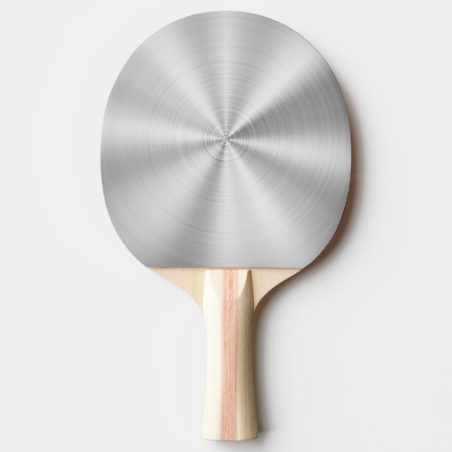 Elegant Faux Metallic Shiny Silver Ping Pong Paddle (Front)