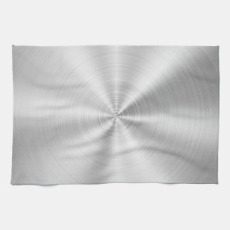 Elegant Faux Metallic Shiny Silver Tea Towel