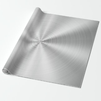Elegant Faux Metallic Shiny Silver Wrapping Paper