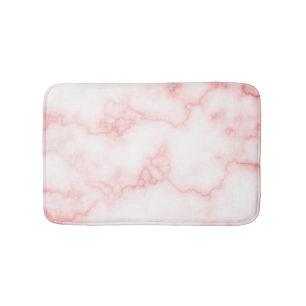 Elegant Faux Pink Marble Bath Mat