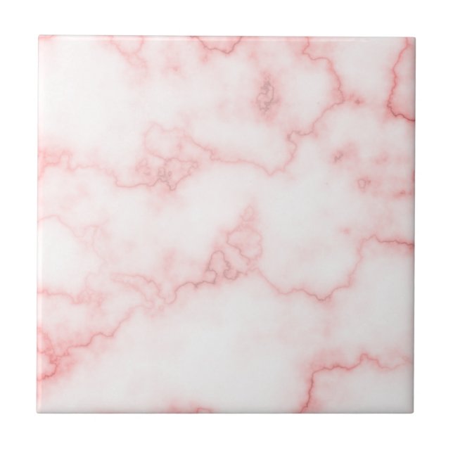 Elegant Faux Pink Marble Ceramic Tile (Front)