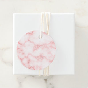 Elegant Faux Pink Marble Favour Tags