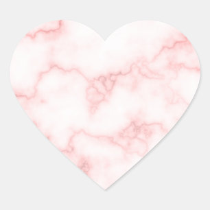 Elegant Faux Pink Marble Heart Sticker