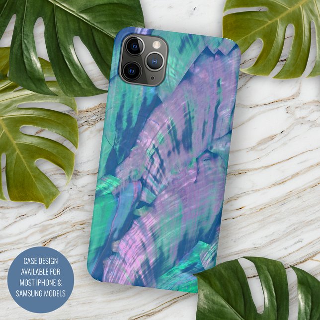 Elegant Faux Pink Turquoise Abalone Shell Pattern Case-Mate iPhone Case (Creator Uploaded)