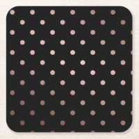 elegant faux rose gold black polka dots
