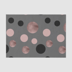 elegant faux rose gold blush pink black circles tissue paper