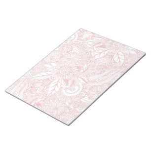 Elegant faux rose gold floral mandala design notepad